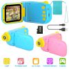 Kids Digital Camera Child Video Camera Children Camcorder Christmas Toy Birthday Gifts with 2.4in Screen 4X Digital Zoom 5 Games 32G MMC Card for 3-10