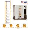 8 Tier Entryway Wooden Shoe Rack Vertical Shoe Shelf Stand Storage Organizer Small Space Saving Corner Shoe Tower Entryway Hallway Closet