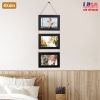 4x6IN Wall Hanging Picture Collage Frame 3-Opening Wall Decor Without Mat Rustic Style Wood Photo Frame Display