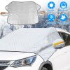 Car Windshield Snow Cover Windproof Magnetic Car Windscreen Cover Frost Ice Protection with Side Mirror Protector 5 Magnets for Most Vehicles