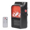 800W Plug-In Space Heater Wall Outlet Heater with 360° Rotatable Plug Adjustable Temperature 2 Wind Speeds Remote Control