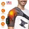 Cordless Shoulder Heating Pad Rechargeable Heated Shoulder Wrap Massager Shoulder Brace Supports with 3 Heating Levels 3 Vibration Modes for Left Righ