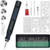 Electric Engraving Pen with 33Pcs Burr Bits 5Pcs Stencils 3 Gears Speed Rechargeable Cordless Professional Engraver Etching Machine For Jewelry Glass