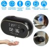 Automatic Soap Dispenser Wall Mounted Hand Free Liquid Foam Dispenser Touchless Infrared Sensor Sanitizer 450Ml with Clock Temperature USB Rechargeabl
