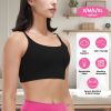 Women Strap Sport Bras Padded Strappy Crop Square Neck Low Impact Bras Sexy Fitness Tank Tops with Removable Pads Flat Straps for Gym Yoga Workout Run
