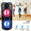Portable Wireless Party Speaker Karaoke Machine Wireless Speaker with LED DJ Light FM Radio Supports MMC Card/USB Microphone Aux-In for Party Home TV