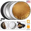 42.5In 5 In 1 Photography Round Light Reflector Collapsible Multi Disc Light Diffuser w/ Storage Bag Translucent Silver Gold White Black 5 Colors Refl