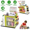 48Pcs Pretend Cash Register Play Toy Set With Scanner Play Cash Food Role Play Coffee Machine Grocery Store Mini Supermarket Playset For Boys Girls Ag