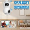 Dual Lens Security Camera E27 Light Socket Surveillance Camera 1080P WiFi IP Camera with APP Control AI Human Detection Full Color Night Vision Two-Wa