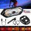 Smart Bike Tail Light USB Rechargeable LED Bicycle Rear Light Bike Safety Flashlight with 32 LEDs Turn Signal Light 120dB Horn