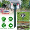 Ultrasonic Solar Animal Repeller Outdoor Mole Snake Squirrel Repellent Waterproof Bird Deer Dog Cat Deterrent with 6 Modes Motion Sensor Vibration Sta