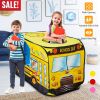 Kids Play Tent Foldable Pop Up School Bus Tent Portable Children Baby Play House W/ Carry Bag For Indoor Outdoor Use