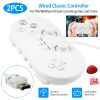 2PCS Classic Game Controller Pad Wired Gamepad Joypad Joystick for Nintendo Wii Remote