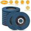 10Pcs Flap Wheel Discs 80 120 Grit 4 1/2”x7/8” Flap Sanding Disc Grinding Wheel Abrasive Polishing Tool for Angle Grinder