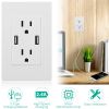 USB Wall Outlet Dual 2.4A USB Wall Charger High Speed Duplex Wall Socket US Standard
