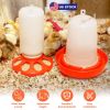 Chicken Feeder Waterer Set 1.5L Hanging Chick Waterer 2.2LBS Height Adjustable Chicken Feeder Poultry Feed Container Kit For Chick Hen Goose Duck Quai