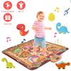 Dinosaur Dance Mat for Kids Aged 3-6 Electronic Music Dance Pad with 7 Gaming Modes Built-in Music Adjustable Volume Optimal Gift for Boys Girls