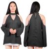 Women\'s Sexy Off The Shoulder Blouses Cold Shoulder Tops V-Neck Long Sleeve T-Shirt Solid Color Summer