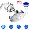Shower Head with Filter 20 Stage High-Pressure Round Shower Head 4.33in Powerful Rain Shower Head with 5 Modes 360° Rotatable for Remove Chlorine and