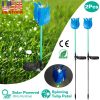 2Pcs Solar Powered Tulip Garden Light Wind Mill Waterproof Landscape Stake Lamp Decorative Lawn Lights For Yard Driveway Walkway Patio