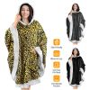 Hoodie Blanket Wrap Wearable Hoodie Snuggle Robe Sweatshirt Soft Lined Cuddle Poncho Cape w/ Hat 2 Pockets Buttons