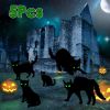 Halloween Cat Yard Sign Decorations 5Pcs Glow in the Dark Halloween Cat Fluorescence Lawn Sign with 10 Stakes for Haunted House Garden Yard and Scary