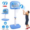 2 In 1 Poolside Basketball Game Set Pool Basketball Goal Indoor Outdoor Kids Basketball Court Water Basketball Toy with 2 Balls Gift for Boys Girls Ag