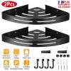 2Pcs Corner Shower Caddy Shelf Adhesive Bathroom Wall Mounted Storage Racks Aluminum No Drilling Organizers For Bathroom Toilet Kitchen Dorm
