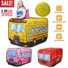Kids Play Tent Foldable Pop Up Fire Truck Tent Portable Children Baby Play House W/ Carry Bag For Indoor Outdoor Use