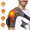 Cordless Shoulder Heating Pad Rechargeable Heated Shoulder Wrap Massager Shoulder Brace Supports with 3 Heating Levels 3 Vibration Modes for Left Righ