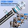 1080P Dual Lens Endoscope Camera with 8 LED Light 8mm Borescope Inspection Camera 4.3” Colorful Screen IP67 Waterproof 16.4FT Semi-Rigid Cord Handheld