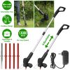 Electric Cordless Grass Trimmer Rechargeable Grass String Trimmer Garden Weed Cutter Lawn Mower 2A Battery with 5 Blades