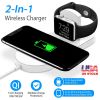 10W Qi Wireless Charger Watch Charger 2-in-1 Wirless Charging Pad for Apple Watch 4/3/2/1/ iPhone X/XS/8