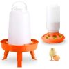Chicken Feeder Waterer Set 1.5L Hanging Chick Waterer 2.2LBS Height Adjustable Chicken Feeder Poultry Feed Container Kit For Chick Hen Goose Duck Quai