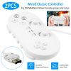 2PCS Classic Game Controller Pad Wired Gamepad Joypad Joystick for Nintendo Wii Remote