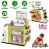 48Pcs Pretend Cash Register Play Toy Set With Scanner Play Cash Food Role Play Coffee Machine Grocery Store Mini Supermarket Playset For Boys Girls Ag