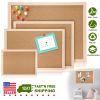 Notice Cork Board Double Sided Bulletin Board w/ Wood Frame Pushpin Hangers Hemp Rope for School Home Office Shop