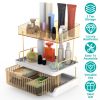 3 Tier Makeup Organizer for Vanity Large Capacity Skincare Shelf Bathroom Countertop Organizer with Drawer for Lipsticks Lotion Toner Perfumer Masks