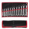 12Pc 8-19mm Metric Combination Wrench Flexible Head Ratchet Wrench Set Spanner Tool Set