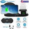 Wireless Charger 10W Fast Charging Station For iPhone Apple iWatch Series 5/4/3/2/1 AirPods Fit For iPhone 11/11Pro/XS/XR/MAX/X/8 Plus/8 Samsung Galax