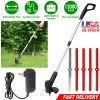 Electric Cordless Grass Trimmer Rechargeable Grass String Trimmer Garden Weed Cutter Lawn Mower 2A Battery with 5 Blades