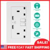 UK Wall Outlet Dual Wall Plug Socket Duplex 2.1A USB Wall Charger with Plug Switch Light Indicator