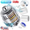 20 Stage Shower Filter for Hard Water Water Softener Shower Head Filter with 2 Replaceable Cartridges for Removing Chlorine and Harmful Substance