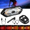 Smart Bike Tail Light USB Rechargeable LED Bicycle Rear Light Bike Safety Flashlight with 32 LEDs Turn Signal Light 120dB Horn