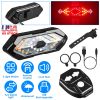 Smart Bike Tail Light USB Rechargeable LED Bicycle Rear Light Bike Safety Flashlight with 32 LEDs Turn Signal Light 120dB Horn