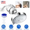Shower Head with Filter 20 Stage High-Pressure Round Shower Head 4.33in Powerful Rain Shower Head with 5 Modes 360° Rotatable for Remove Chlorine and