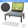 Monitor Stand Riser 3 Height Adjustable Desk Riser Organizer w/ Ventilation Holes For Desktop PC Laptop Printer
