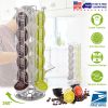 24 Cups Coffee Pod Holder Coffee Capsule Storage Rack 360° Rotatable Chrome Plating Carousel Coffee Pods Dispenser for Nespresso LAVAZZA GAGGIA Capsul