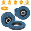 10Pcs Flap Wheel Discs 80 120 Grit 4 1/2”x7/8” Flap Sanding Disc Grinding Wheel Abrasive Polishing Tool for Angle Grinder