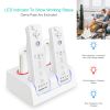 Charging Dock Station For 2 Nintendo Wii Remotes 4 Rechargeable Battery Packs w/ LED Indicator